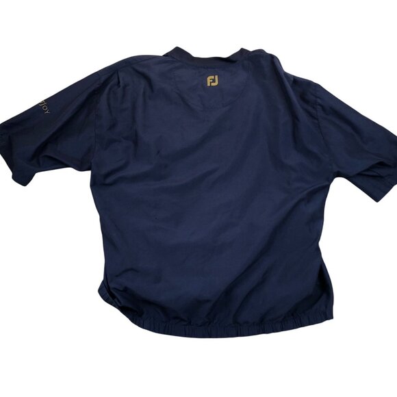 FootJoy Mens Windbreaker Jacket Large Short Sleeve V-Neck Pullover Golf Navy - Picture 2 of 10